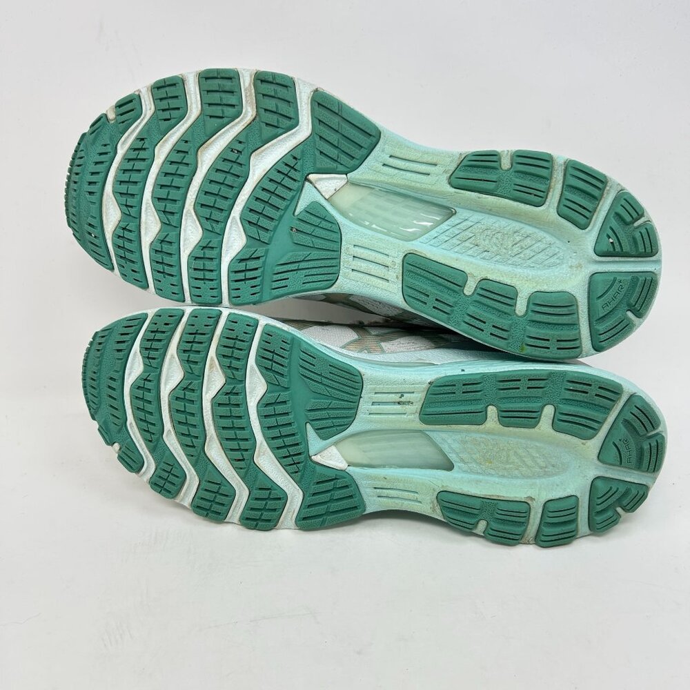 Asics Gel-Kayano 28 Womens Running Shoes - White/Teal Lightweight Size 9.5 - Picture 7 of 9